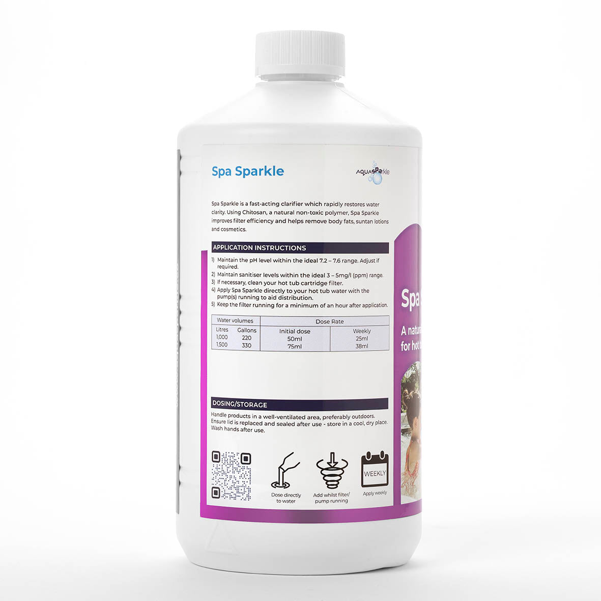 Spa Sparkle product bottle with label on a white background