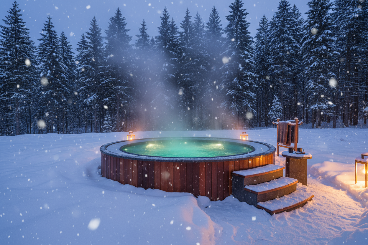 hot tub in winter